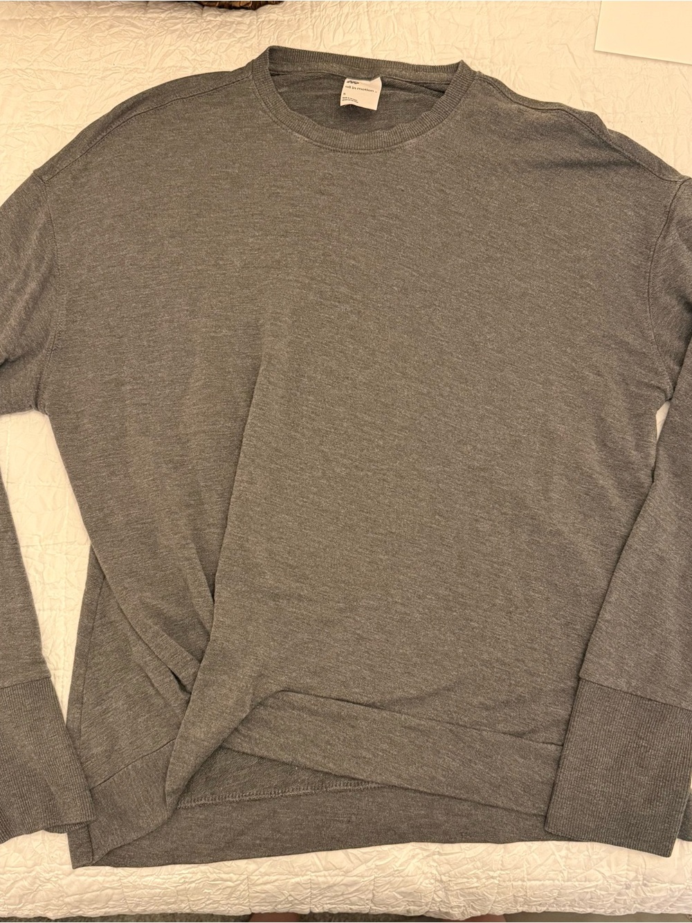 Lightweight Grey Crewneck Cross-Front Sweatshirt